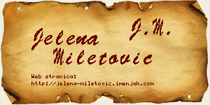 Jelena Miletović vizit kartica